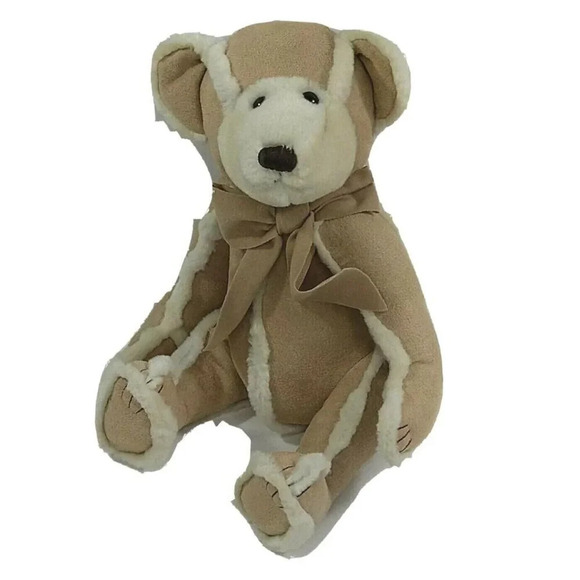 Bath and Body Works Gingerbread Teddy Bear Sitting 9" Tan Faux Suede/Fur - Picture 1 of 7